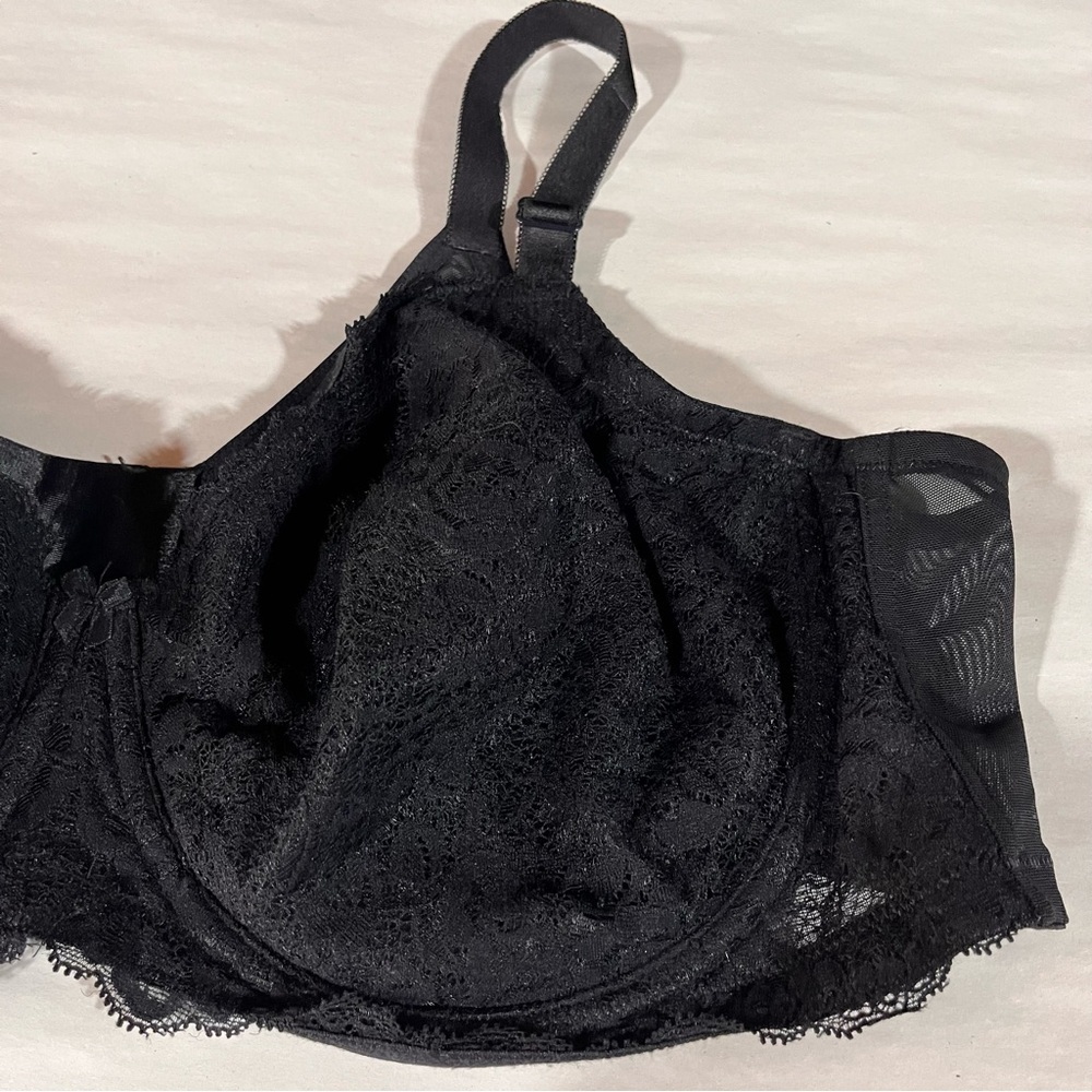 Torrid Black Lace Unlined Full Coverage Underwire Bra 46D - Picture 3 of 12